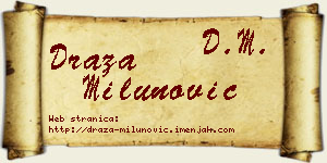 Draža Milunović vizit kartica